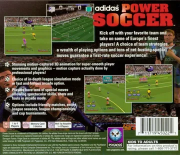 Adidas Power Soccer (US) box cover back